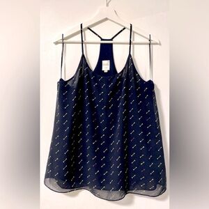 TWIK Navy Blue with Arrows Racer back Camisole - Size US L